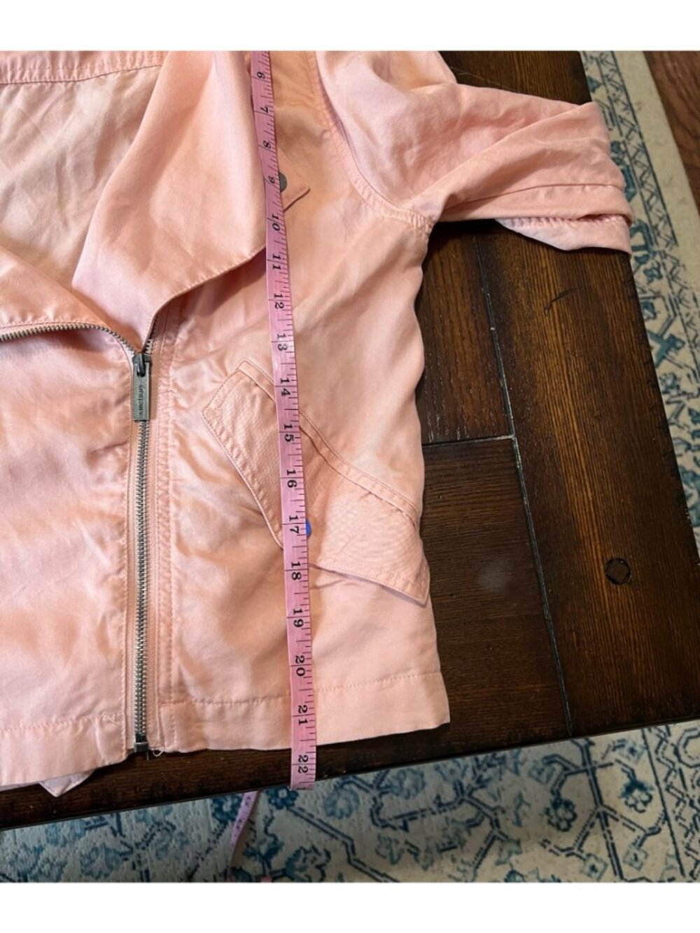 Sanctuary Moto Jacket Lyocell Pink Lightweight Asymmetrical Zip Up Lightweight L - Picture 7 of 7